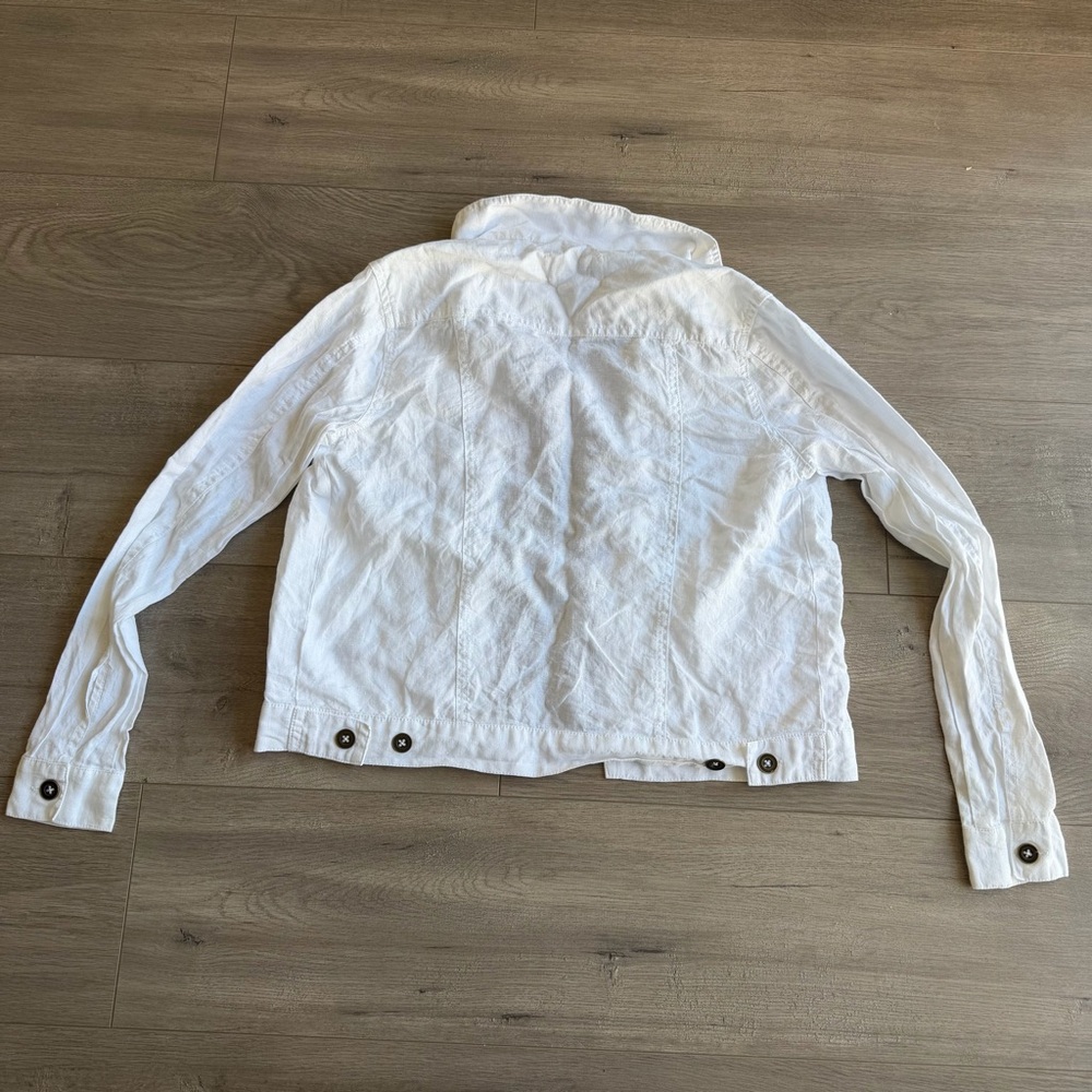 Michael Stars Jean Linen Jacket - white - size XS - Picture 7 of 8